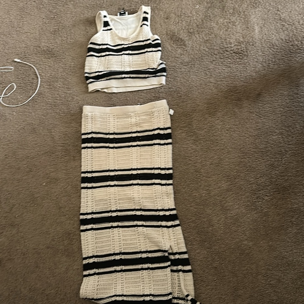 2 Piece Knitted Set (tank and skirt)